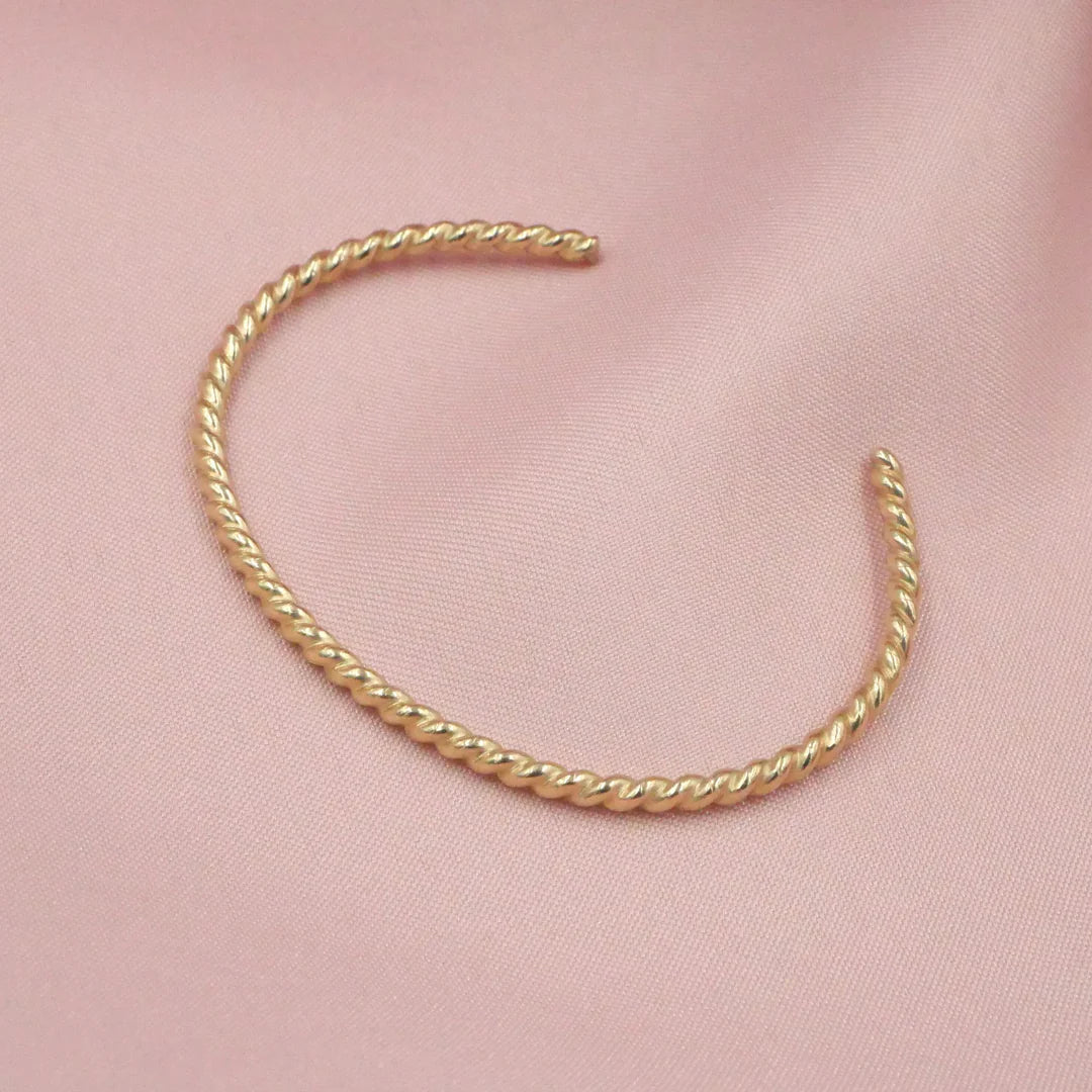 Twisted Rope Gold Cuff Bracelet
