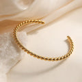 Twisted Rope Gold Cuff Bracelet