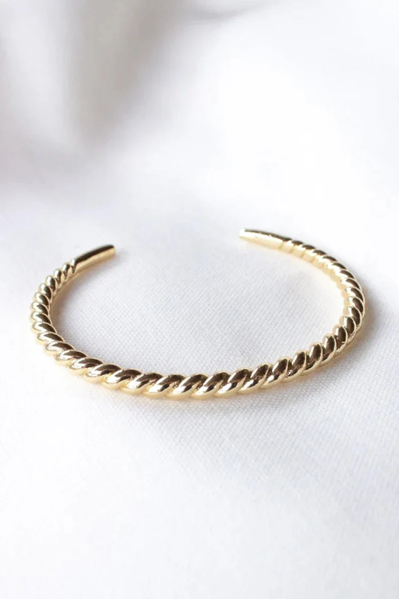 Twisted Rope Gold Cuff Bracelet